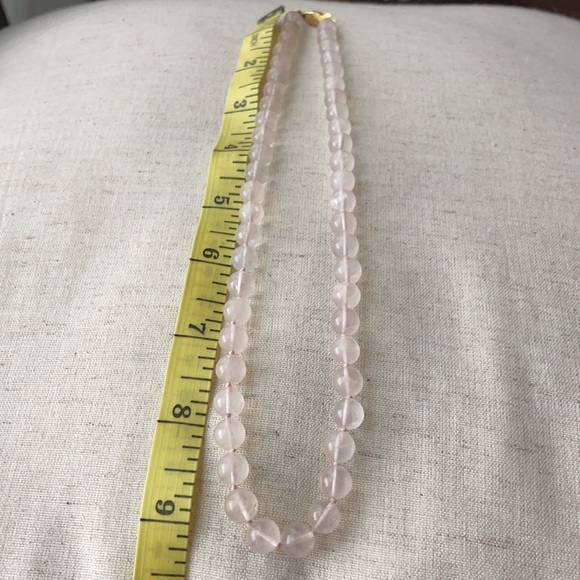 Hand Knotted Pink Rose Quartz Necklace 18” - Picture 4 of 4